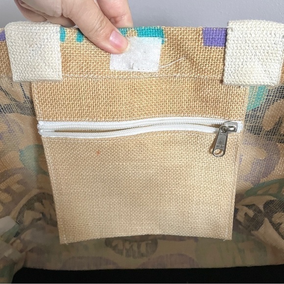 Aritzia TNA Logo Burlap Beach Bag Tote - Large - Picture 3 of 5